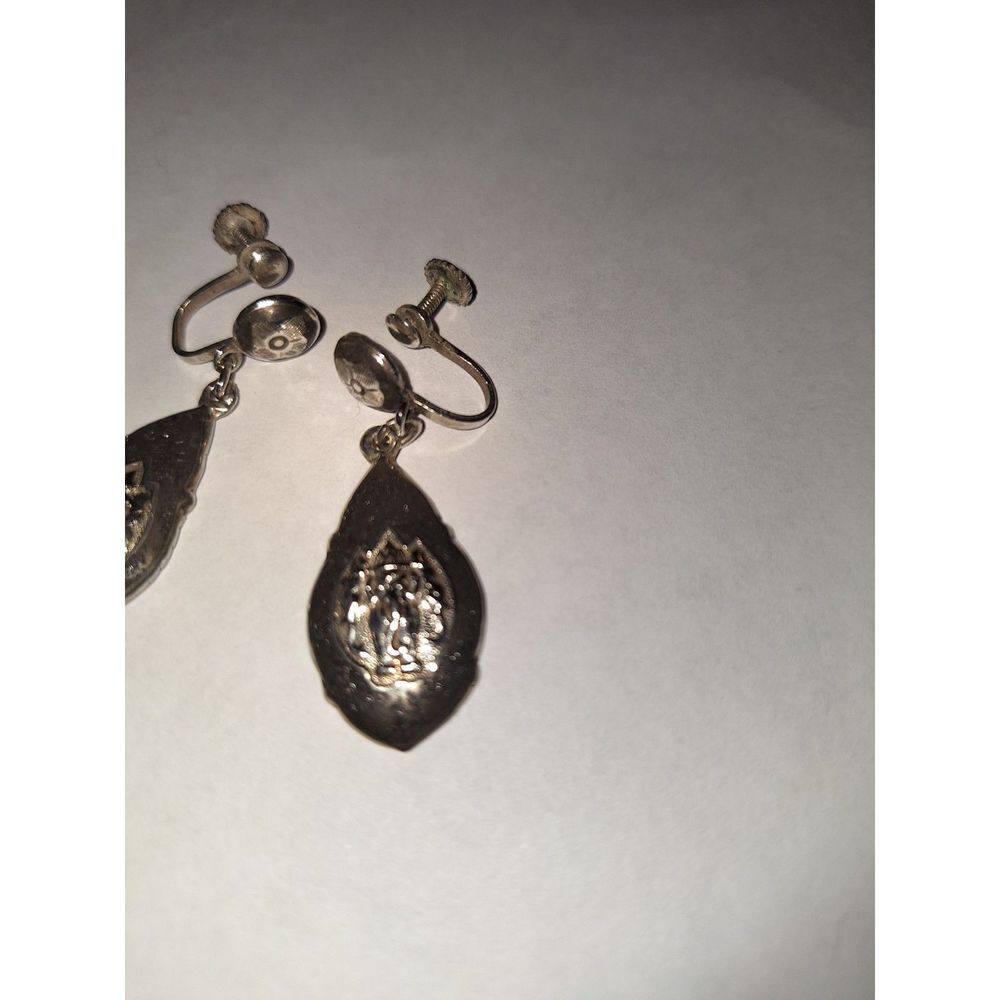 Vintage Screw Back Earrings Elephant Siam Sterling 925 - Picture 4 of 8